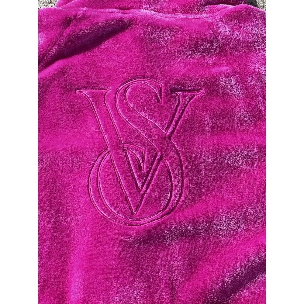 Victoria's Secret Robe Plush Fleece Fuscia Frenzy Hot Pink Cozy Velour‎ XL/XXL